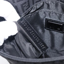 FENDI Zucchino Canvas Mamma Baguette Shoulder Bag Black 8BT075 Auth 207257A-11