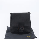 FENDI Zucchino Canvas Mamma Baguette Shoulder Bag Black 8BT075 Auth 207257A-12