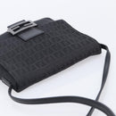 FENDI Zucchino Canvas Mamma Baguette Shoulder Bag Black 8BT075 Auth 207257A-6