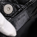 Christian Dior Lady Dior Canage Tote Bag Patent Black Silver Auth 207261-21