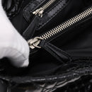 Christian Dior Lady Dior Canage Tote Bag Patent Black Silver Auth 207261-22