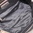 Miu Miu Gathered Chain Shoulder Bag Leather Beige Silver Auth 207262V-10