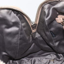 Miu Miu Gathered Chain Shoulder Bag Leather Beige Silver Auth 207262V-23