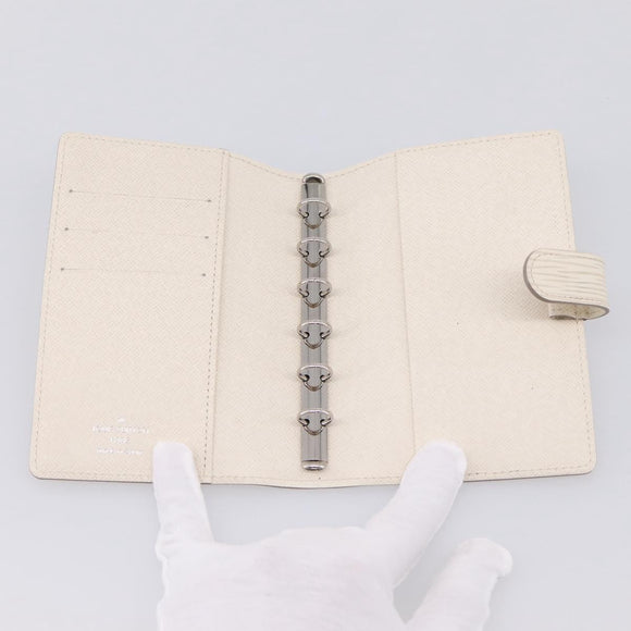 LOUIS VUITTON Epi Agenda PM Day Planner Cover White R2005J LV Auth 207266A
