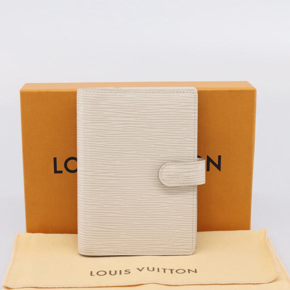LOUIS VUITTON Epi Agenda PM Day Planner Cover White R2005J LV Auth 207266A