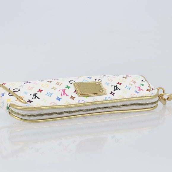 LOUIS VUITTON Monogram Multicolor Kate Clutch Bag White M55212 LV Auth 207267V