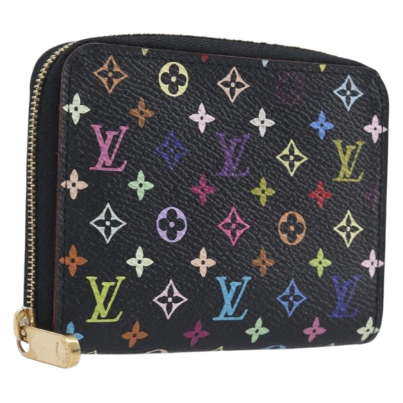 LOUIS VUITTON Monogram Multicolor Zippy Coin Purse Black M93740 LV Auth 207268V