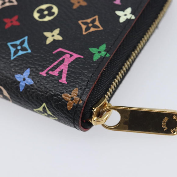LOUIS VUITTON Monogram Multicolor Zippy Coin Purse Black M93740 LV Auth 207268V