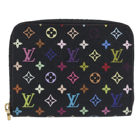 LOUIS VUITTON Monogram Multicolor Zippy Coin Purse Black M93740 LV Auth 207268V