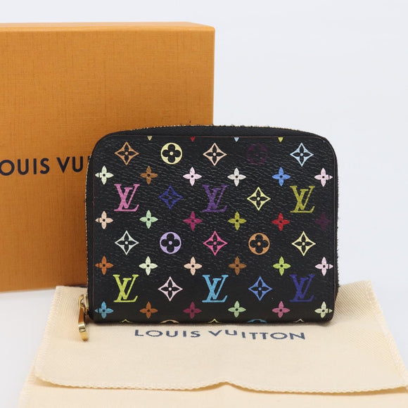 LOUIS VUITTON Monogram Multicolor Zippy Coin Purse Black M93740 LV Auth 207268V