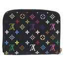LOUIS VUITTON Monogram Multicolor Zippy Coin Purse Black M93740 LV Auth 207268V-2