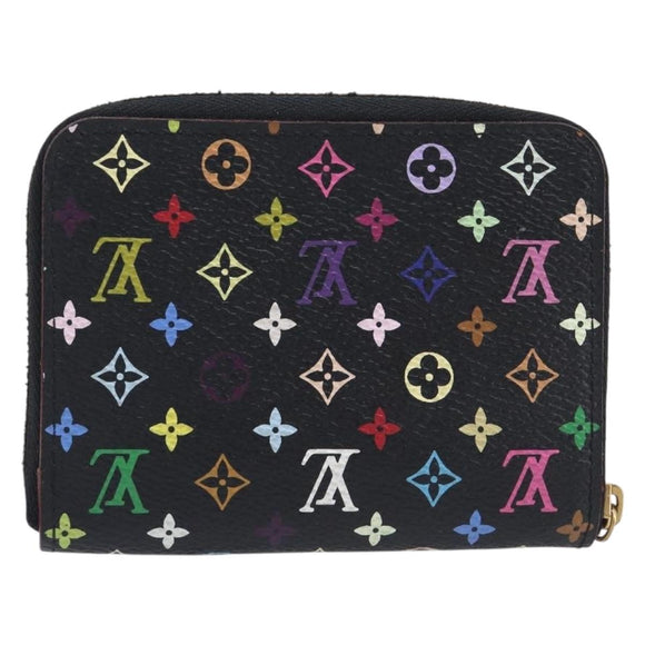 LOUIS VUITTON Monogram Multicolor Zippy Coin Purse Black M93740 LV Auth 207268V