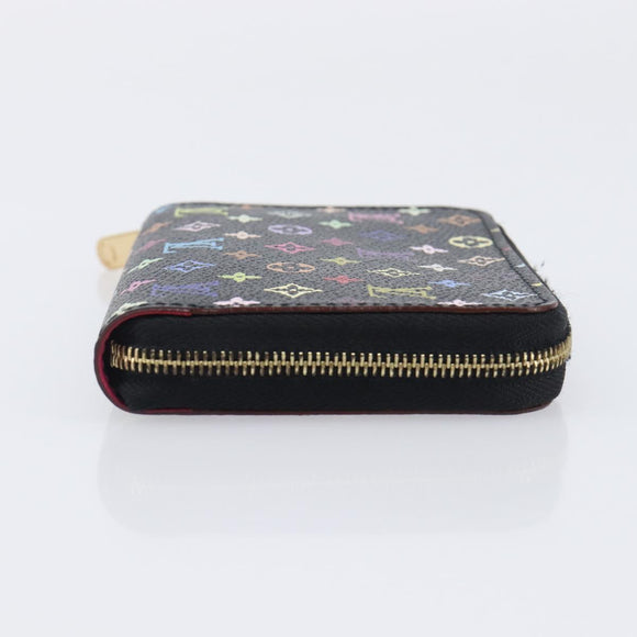 LOUIS VUITTON Monogram Multicolor Zippy Coin Purse Black M93740 LV Auth 207268V