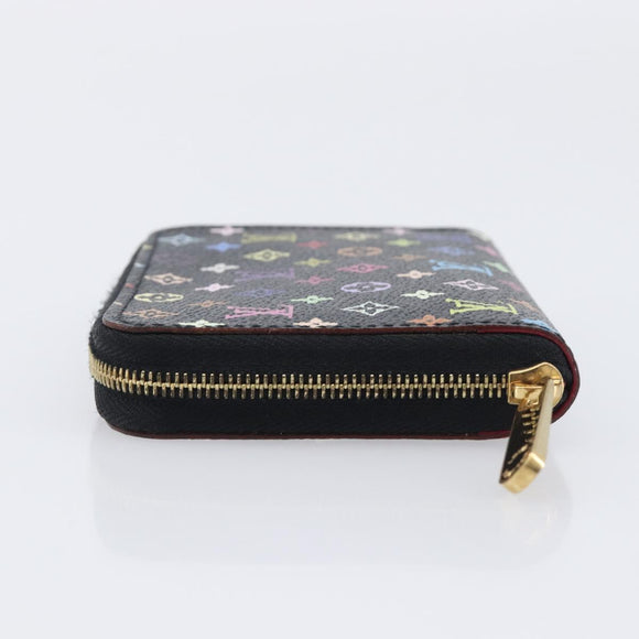 LOUIS VUITTON Monogram Multicolor Zippy Coin Purse Black M93740 LV Auth 207268V