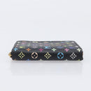 LOUIS VUITTON Monogram Multicolor Zippy Coin Purse Black M93740 LV Auth 207268V-6