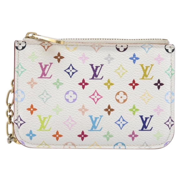 LOUIS VUITTON Monogram Multicolor Pochette Cles NM White M93734 LV Auth 207269