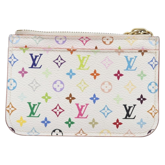 LOUIS VUITTON Monogram Multicolor Pochette Cles NM White M93734 LV Auth 207269