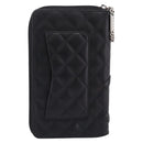 CHANEL Cambon Line Matelasse Long Wallet Leather Black Silver CC Auth 207270V-2