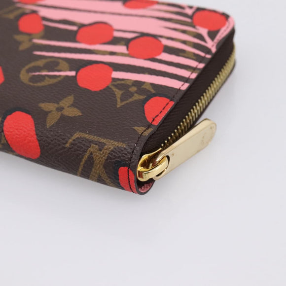 LOUIS VUITTON Monogram Jungle Dot Zippy Wallet Red M41908 LV Auth 207271M