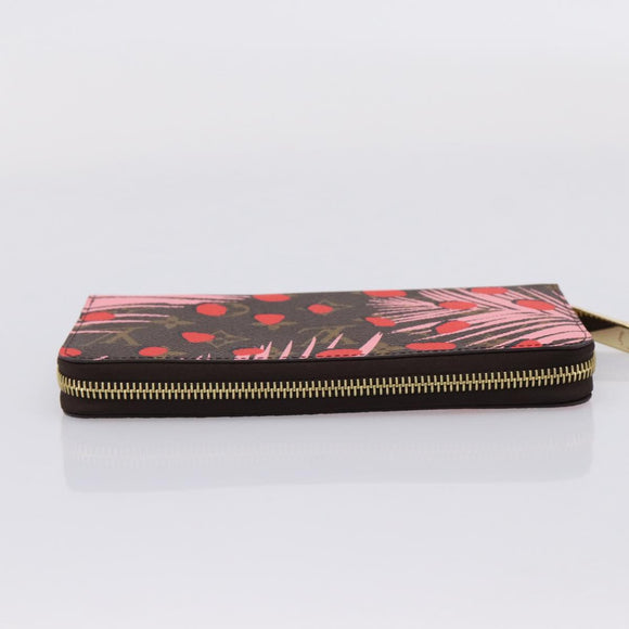 LOUIS VUITTON Monogram Jungle Dot Zippy Wallet Red M41908 LV Auth 207271M