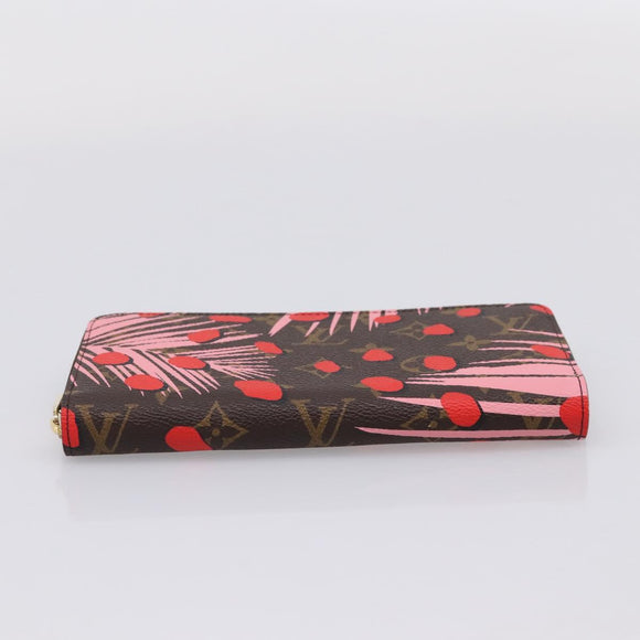 LOUIS VUITTON Monogram Jungle Dot Zippy Wallet Red M41908 LV Auth 207271M