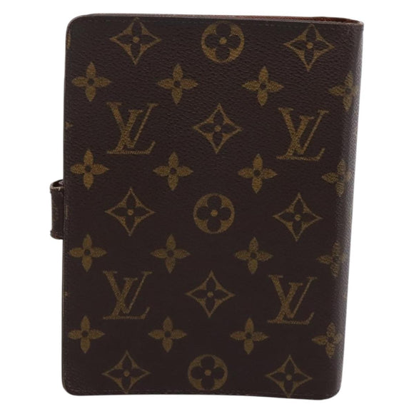 LOUIS VUITTON Monogram Agenda MM Day Planner Cover R20105 LV Auth 207278