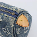 LOUIS VUITTON Monogram Denim Trousse Speedy PM Pouch Blue M95082 LV Auth 207279A-14