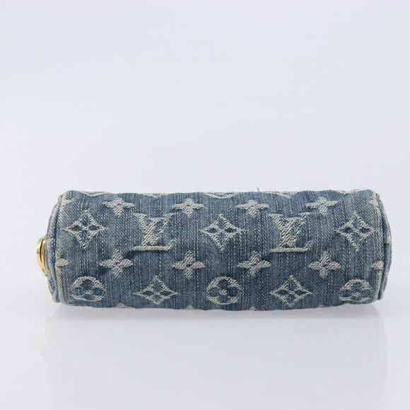 LOUIS VUITTON Monogram Denim Trousse Speedy PM Pouch Blue M95082 LV Auth 207279A