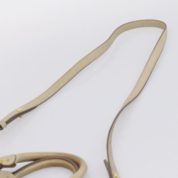 Miu Miu Vitellolux Hand Bag Leather 2way Beige Gold Tone Auth 207282V