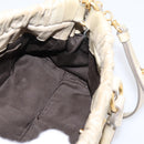 Miu Miu Vitellolux Hand Bag Leather 2way Beige Gold Tone Auth 207282V-21