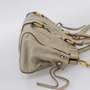 Miu Miu Vitellolux Hand Bag Leather 2way Beige Gold Tone Auth 207282V-5