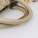 Miu Miu Vitellolux Hand Bag Leather 2way Beige Gold Tone Auth 207282V-8