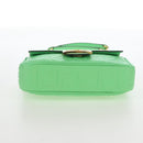 FENDI Zucca Baguette Chain Midi Shoulder Bag Leather Green 8BR793 Auth 207284SM-11