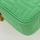 FENDI Zucca Baguette Chain Midi Shoulder Bag Leather Green 8BR793 Auth 207284SM-14