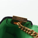 FENDI Zucca Baguette Chain Midi Shoulder Bag Leather Green 8BR793 Auth 207284SM-22