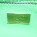 FENDI Zucca Baguette Chain Midi Shoulder Bag Leather Green 8BR793 Auth 207284SM-20