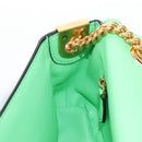 FENDI Zucca Baguette Chain Midi Shoulder Bag Leather Green 8BR793 Auth 207284SM-24
