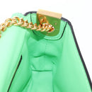FENDI Zucca Baguette Chain Midi Shoulder Bag Leather Green 8BR793 Auth 207284SM-23