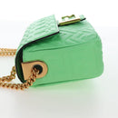 FENDI Zucca Baguette Chain Midi Shoulder Bag Leather Green 8BR793 Auth 207284SM-4