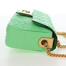 FENDI Zucca Baguette Chain Midi Shoulder Bag Leather Green 8BR793 Auth 207284SM-4
