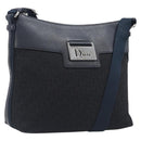 Christian Dior Trotter Canvas Street Chic Shoulder Bag Black Silver Auth 207285A-1