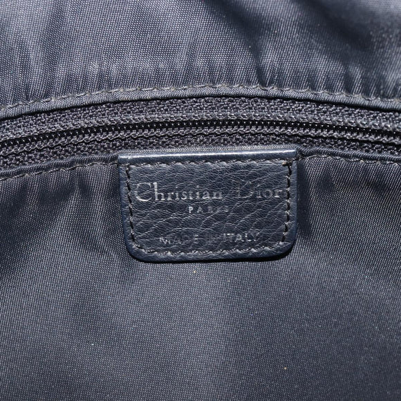 Christian Dior Trotter Canvas Street Chic Shoulder Bag Black Silver Auth 207285A