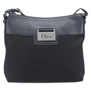 Christian Dior Trotter Canvas Street Chic Shoulder Bag Black Silver Auth 207285A-2