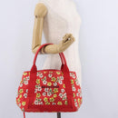 Balenciaga Navy Cabas S Tote Bag Canvas Red Silver 339933 Auth 207286A-26