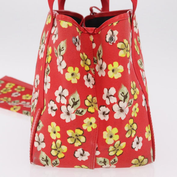 Balenciaga Navy Cabas S Tote Bag Canvas Red Silver 339933 Auth 207286A
