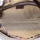 FENDI Zucca Canvas Mamma Baguette Shoulder Bag Black Silver Auth 207287V-11