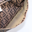 FENDI Zucca Canvas Mamma Baguette Shoulder Bag Black Silver Auth 207287V-23
