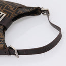 FENDI Zucca Canvas Mamma Baguette Shoulder Bag Black Silver Auth 207287V-7