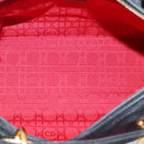 Christian Dior Lady Dior Canage Hand Bag Leather Black Gold Tone Auth 207288A-11