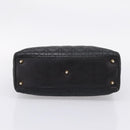 Christian Dior Lady Dior Canage Hand Bag Leather Black Gold Tone Auth 207288A-5